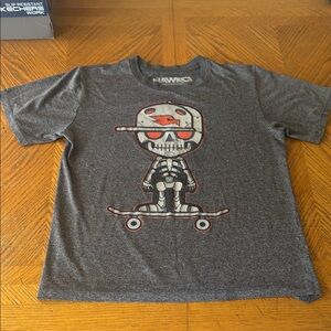 Tony Hawk Kids Charcoal Skull Skateboard Tee